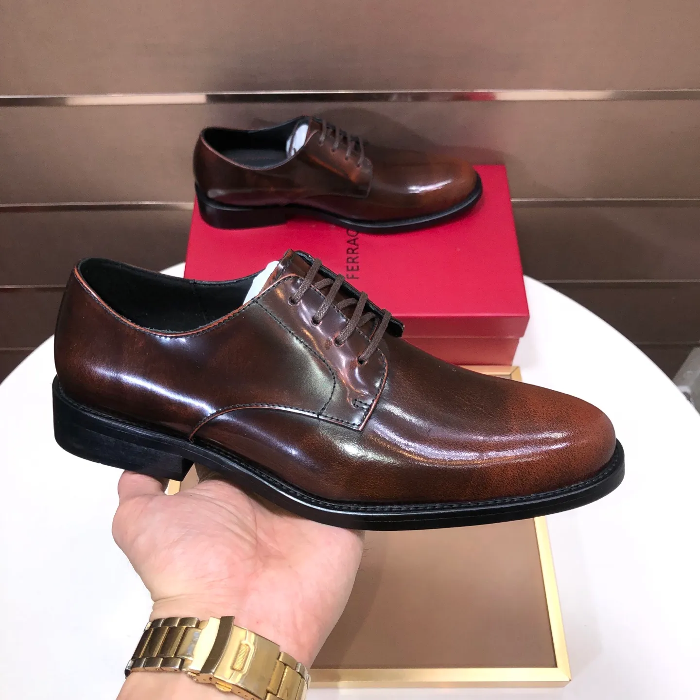 Men's shoes 💰540💰 [Ferragamo/Ferragamo] The latest model from the counter. Original imported high-quality cowhide with open sides + imported 🐂 cowhide lining + original luxury metal buckle + original combination outsole. Comparison is stress-free 38–45 (45 is custom-made and cannot be returned or exchanged)